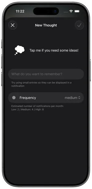 Mockup of an iPhone running the app.
